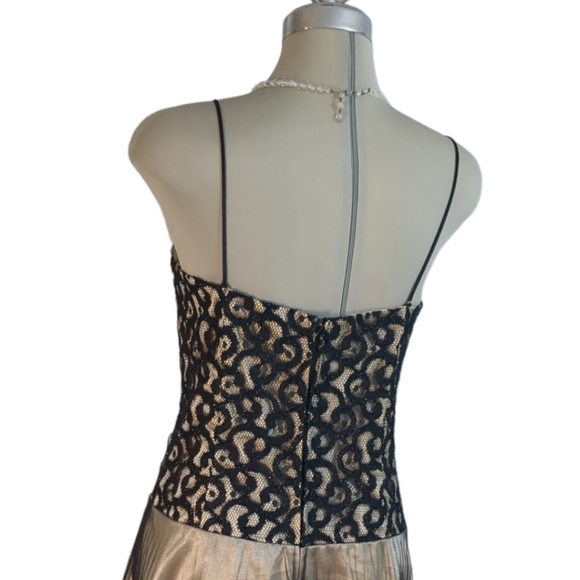 ASPEED Black Lace Top And Gold Mesh and Satin Strapless Dress Size XL Grande - Picture 6 of 16
